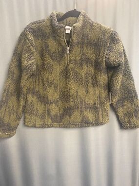 Melrose and Market Jacket Boys Medium Green Fleece Long Sleeve 1/4 Zip Casual C6